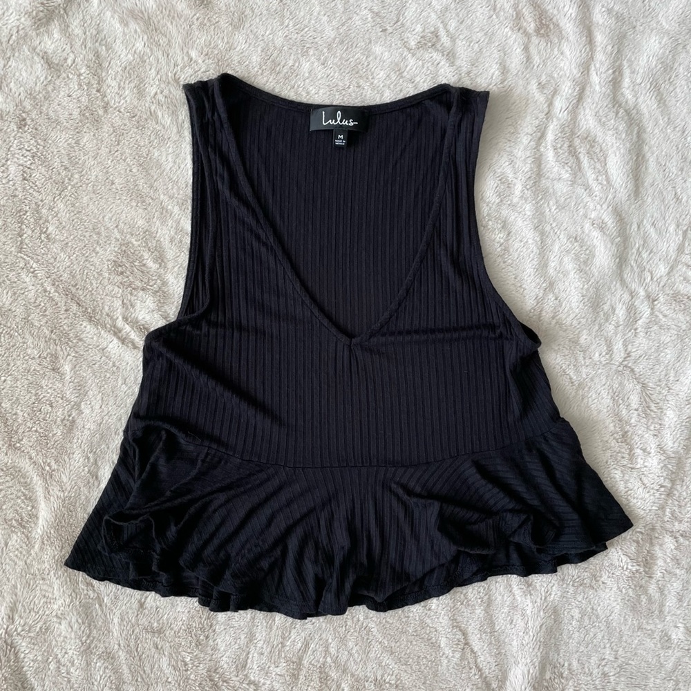 Ribbed Peplum Tank